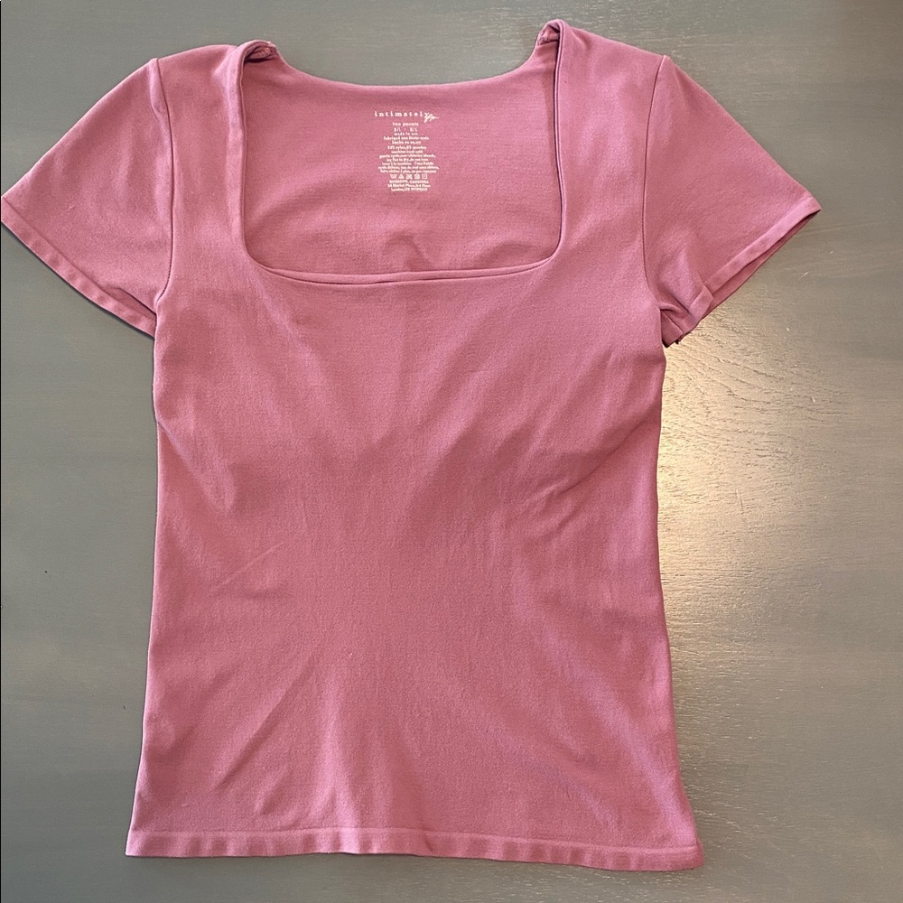 Free People Dusty Rose Short Sleeve Top